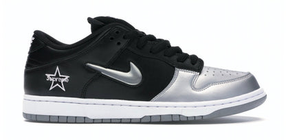 SB Dunk Low Jewel Swoosh Silver