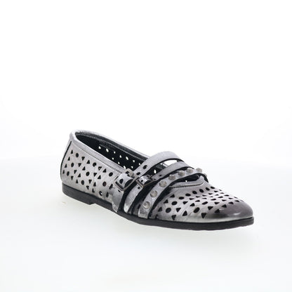 Jett Womens Silver Leather Hook & Loop Loafer Flats Shoes