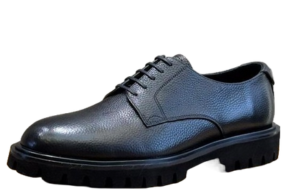 Brushed Calfskin Derby Shoes – Black